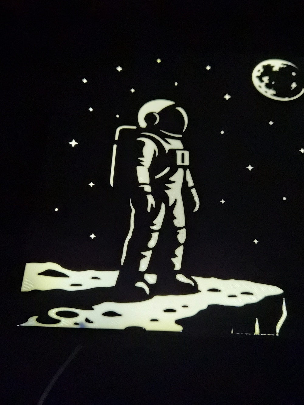 Astronaut Night Light/light Box- Black & White